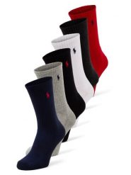 Polo Ralph Lauren Skarpety w zestawie po 6 sztuk Mężczyźni Bawełna szary|niebieski|czerwony|biały|czarny, ONE SIZE. Białe skarpety męskie Polo Ralph Lauren, bez wzorów, z bawełny. Za 249.95 zł.