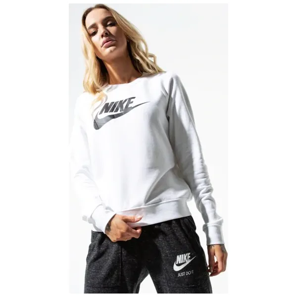 Nike Bluza W Nsw Essntl Crew Flc Hbr , biały, rozmiar M. Białe bluzy damskie Nike, m, bez wzorów, z bawełny, bez kaptura. Za 179.99 zł.
