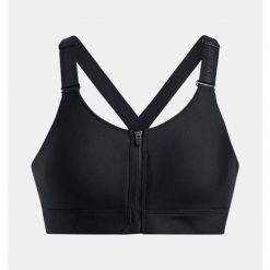 Biustonosz treningowy Under Armour Infinity High Zip 2.0. Czarne obuwie sportowe damskie Under Armour, bez wzorów, na fitness i siłownię. Za 189.99 zł.
