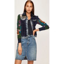 Desigual - Kurtka. Niebieskie kurtki damskie Desigual, bez wzorów, z bawełny, krótkie, bez kaptura. Za 599.90 zł.
