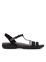 Clarks Sandały Amanda Tealite 26171125 Czarny. Czarne sandały damskie Clarks, bez wzorów, z nubiku, bez obcasa, na płaskiej podeszwie, bez zapięcia. Za 229.99 zł.