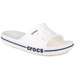 Klapki męskie basenowe Crocs BAYABAND SLIDE. Białe klapki męskie Crocs, bez wzorów. Za 119.00 zł.