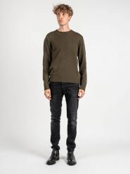 Les Hommes Sweter | LKK112-603A | Jumper With Nylon | Mężczyzna | Khaki, Wojskowa Zieleń. Brązowe swetry przez głowę męskie Les Hommes, m, bez wzorów, z bawełny, bez kołnierzyka. W wyprzedaży za 639.00 zł.