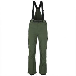 Spodnie narciarskie softshell Peak Mountain Candalo. Zielone spodnie snowboardowe męskie Peak Mountain, na zimę, bez wzorów, z softshellu, narciarskie. W wyprzedaży za 403.00 zł.