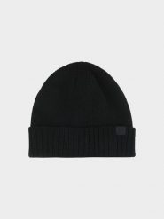 4F Czapka zimowa dziecięca - czarna Uniwersalny. Czarne buty zimowe dziewczęce 4f, bez wzorów, z syntetyku, bez zapięcia. Za 39.99 zł.