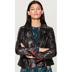 Skórzana kurtka biker - Czarny. Czarne kurtki damskie Mohito, bez wzorów, bez kaptura. Za 469.99 zł.