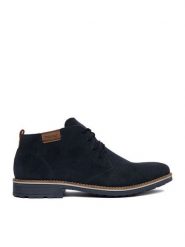 Rieker Trzewiki CEO-33206-14 Granatowy. Niebieskie botki męskie Rieker, bez wzorów, ze skóry, bez zapięcia. Za 399.99 zł.