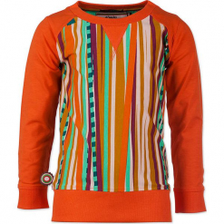 Sweter "Made To Love" ze wzorem. Pomarańczowe swetry dla dziewczynek 4FunkyFlavours Kids, z okrągłym kołnierzem. W wyprzedaży za 102.95 zł.