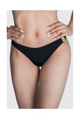 MOSCHINO SWIM Dół od bikini ze złotym metalowym logo, Rozmiar M. Czarne bikini damskie MOSCHINO, m, bez wzorów. W wyprzedaży za 170.99 zł.