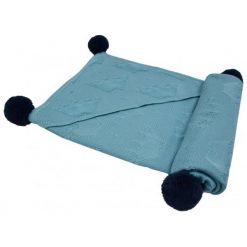 EKO Bambusowy Kocyk "Crown" - Turquoise. Niebieskie kocyki dla dzieci EKO, z wiskozy. Za 75.00 zł.