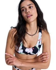 Stanik bikini typu bralette dla Kobiety PRINTED ESSENTIALS Czarny. Czarne bikini damskie Roxy, l, bez wzorów. Za 169.99 zł.
