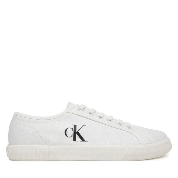 Tenisówki Calvin Klein Jeans. Białe trampki i tenisówki damskie Calvin Klein Jeans, bez wzorów, z jeansu, bez zapięcia. Za 139.99 zł.