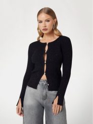 Guess Kardigan W5RR17 Z34O0 Czarny Classic Fit. Czarne kardigany damskie Guess, m, z aplikacjami, z wiskozy. Za 299.99 zł.