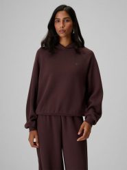 4F Bluza dresowa regular z kapturem damska - brązowa S. Brązowe bluzy damskie 4f, s, bez wzorów, z dresówki, klasyczne. Za 169.99 zł.