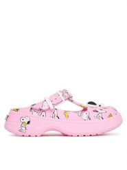 Crocs Klapki Peanuts Mary Jane Clog 211130 Różowy. Czerwone klapki damskie Crocs, bez wzorów, z tworzywa sztucznego, bez obcasa. Za 319.99 zł.