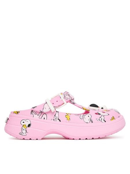 Crocs Klapki Peanuts Mary Jane Clog 211130 Różowy. Czerwone klapki damskie Crocs, bez wzorów, z tworzywa sztucznego, bez obcasa. Za 319.99 zł.