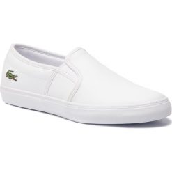 Tenisówki LACOSTE - Gazon Bl 1 Spw 7-32SPW0137001 Wht. Białe półbuty damskie Lacoste, bez wzorów, z gumy, bez obcasa, na płaskiej podeszwie, bez zapięcia. W wyprzedaży za 279.00 zł.