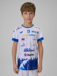4F Koszulka meczowa replika domowa z sezonu 2025/26 dziecięca 4F x Ślepsk Suwałki - biała 122/128 (6-8 lat). Białe bluzki dla dziewczynek 4f, bez wzorów, z dzianiny, bez kołnierzyka, bez ramiączek. Za 179.99 zł.