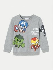 NAME IT Bluza MARVEL 13232193 Szary Regular Fit. Szare bluzy dla chłopców Name it, bez wzorów, z bawełny, bez ramiączek, bez kaptura. Za 79.99 zł.