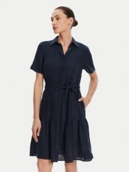 Gant Sukienka koszulowa 4503434 Granatowy Regular Fit. Niebieskie sukienki damskie GANT, bez wzorów, ze lnu, bez kołnierzyka, bez ramiączek, koszulowe. Za 539.99 zł.