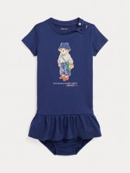 Polo Ralph Lauren Sukienka codzienna 310909701001 Granatowy Regular Fit. Niebieskie sukienki dla dziewczynek Polo Ralph Lauren, bez wzorów, z bawełny, bez ramiączek. Za 209.99 zł.