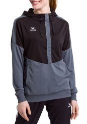Damska bluza z kapturem Erima Squad. Czarne bluzy damskie Erima, bez wzorów, z bawełny, z kapturem. Za 194.95 zł.