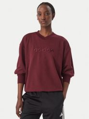 Adidas Bluza Seasonal Essentials Satin V-Neck KS7925 Bordowy Regular Fit. Czerwone bluzy damskie Adidas, m, bez wzorów, z syntetyku, bez kaptura. Za 238.99 zł.