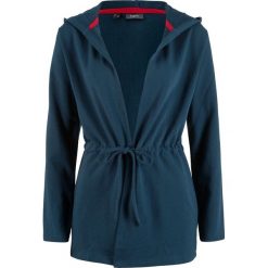 Kardigan dresowy z kapturem bonprix ciemnoniebieski. Kardigany damskie marki bonprix. Za 89.99 zł.