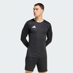 Koszulka Entrada26 Long Sleeve Jersey. Niebieskie koszulki sportowe męskie Adidas, xl, z aplikacjami, z dzianiny, bez kołnierzyka, bez ramiączek, do piłki nożnej, climacool (adidas). Za 73.99 zł.