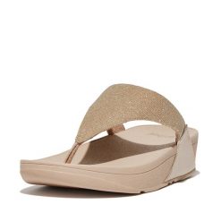 Sandales FitFlop Lulu Shimmerlux. Brązowe klapki damskie FIT FLOP, bez wzorów, bez obcasa. Za 464.00 zł.