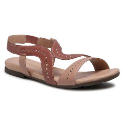 Sandały Lasocki. Czerwone sandały damskie Lasocki, bez wzorów, bez obcasa, na płaskiej podeszwie, bez zapięcia. Za 75.99 zł.