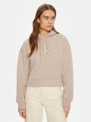 Calvin Klein Jeans Bluza J20J224718 Szary Relaxed Fit. Szare bluzy damskie Calvin Klein Jeans, l, bez wzorów, z bawełny, bez kaptura. Za 279.99 zł.