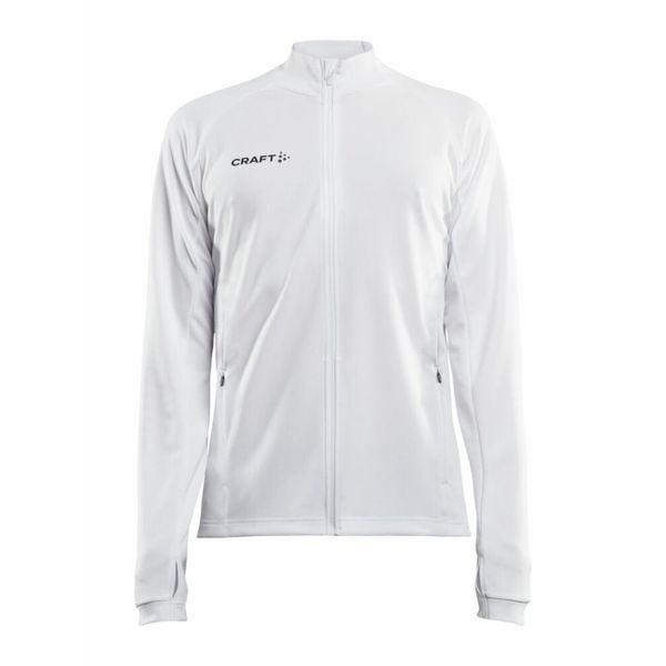 Bluza treningowa męska Craft Evolve Full Zip. Białe bluzy męskie Craft, l, bez wzorów, z materiału, bez kaptura, na fitness i siłownię. Za 276.00 zł.
