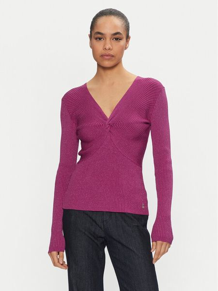 Artigli Sweter ACMA000110 Różowy Slim Fit. Czerwone swetry damskie Artigli, l, bez wzorów, z wiskozy, bez kołnierzyka, bez ramiączek, bez kaptura. Za 139.99 zł.