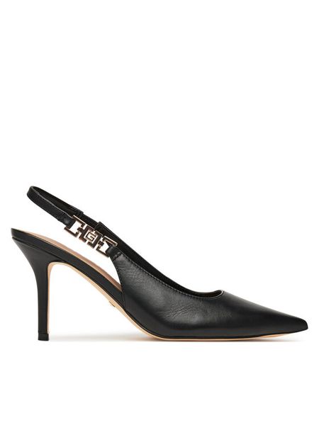 Guess Szpilki FLTNS4 LEA05 Czarny. Czarne szpilki damskie Guess, z aplikacjami, ze skóry, bez obcasa, bez zapięcia. Za 389.99 zł.