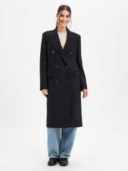 BOSS płaszcz wełniany Kobiety czarny, 34. Czarne płaszcze damskie Boss, bez wzorów, z wełny, eleganckie, bez kaptura. Za 2,199.95 zł.