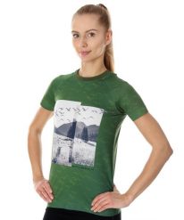 Koszulka damska z krótkim rękawem Brubeck City Air. Szare koszulki sportowe damskie Brubeck, s, bez wzorów, z dzianiny, bez kołnierzyka, bez ramiączek, trekkingowe. Za 74.99 zł.
