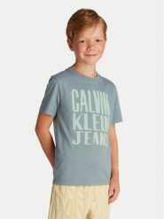 Calvin Klein Jeans T-Shirt Slogan Graphic IB0IB02459 Niebieski Regular Fit. Niebieskie t-shirty dla chłopców Calvin Klein Jeans, bez wzorów, z bawełny, bez ramiączek. Za 89.99 zł.