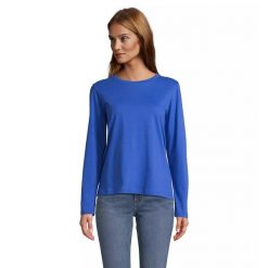 Damska koszulka z długim rękawem Sol's Monarch. Niebieskie t-shirty damskie SOL'S, s, bez wzorów, bez kołnierzyka. Za 36.50 zł.