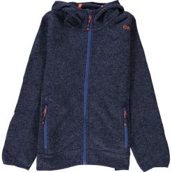Kurtka polarowa w kolorze granatowym. Niebieskie bluzy dla chłopców CMP Kids, bez wzorów, z dzianiny, bez ramiączek, bez kaptura. W wyprzedaży za 87.95 zł.