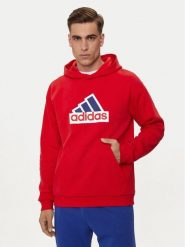 Adidas Bluza Future Icons Badge of Sport IS8338 Czerwony Regular Fit. Czerwone bluzy męskie Adidas, m, bez wzorów, z bawełny, bez kaptura. Za 199.99 zł.
