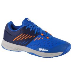 Buty do tenisa męskie, Wilson Kaos Comp 3.0. Niebieskie buty sportowe męskie Wilson, z materiału, bez zapięcia, tenisowe. Za 319.99 zł.