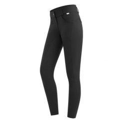 Damskie spodnie jeździeckie o pełnej przyczepności ELT Comfort Ride Glam. Czarne spodnie materiałowe damskie ELT, l, z aplikacjami, z elastanu, z podwyższonym stanem. Za 491.00 zł.