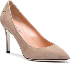 Szpilki POLLINI - SA10038C17TA0121 Lino. Szare półbuty damskie Pollini, bez wzorów, ze skóry, bez obcasa, bez zapięcia. W wyprzedaży za 599.00 zł.
