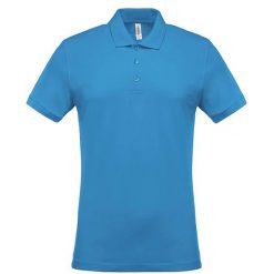 Koszulka polo z krótkim rękawem Kariban Piqué. Niebieskie koszulki polo męskie KARIBAN, xl, bez wzorów, z bawełny, eleganckie, bez ramiączek. Za 96.00 zł.