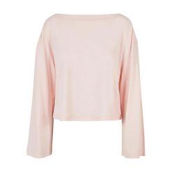 Damska Koszulka Z Długim Rękawem Z Modalu Z Dekoltem W Łódkę. Czerwone t-shirty damskie Urban Classics, l, bez wzorów, casualowe, bez kołnierzyka. Za 105.99 zł.