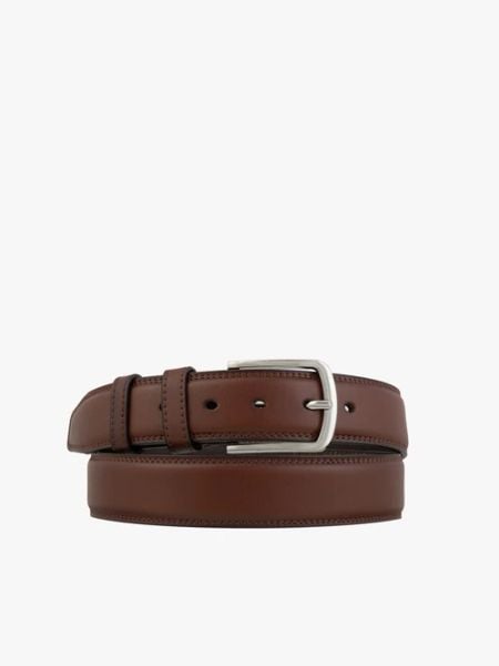 Ciemnobrązowy pasek ze skóry licowej. Brązowe paski damskie Brawo sp. z o.o., bez wzorów, ze skóry, eleganckie. Za 129.99 zł.