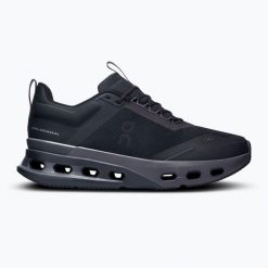 Buty treningowe damskie On Running Cloudnova X black/eclipse. Czarne obuwie sportowe damskie On, bez wzorów, na fitness i siłownię. Za 809.99 zł.