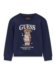 Guess Bluza K6YQ05 K4422 Granatowy Regular Fit. Niebieskie bluzy dla dziewczynek Guess, z aplikacjami, z bawełny, bez ramiączek, bez kaptura. Za 174.99 zł.