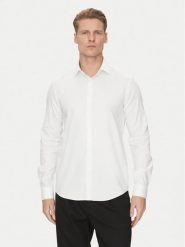 Calvin Klein Koszula K10K114298 Biały Slim Fit. Białe koszule męskie Calvin Klein, m, bez wzorów, z bawełny, biznesowe, bez kołnierzyka, bez ramiączek. Za 239.99 zł.